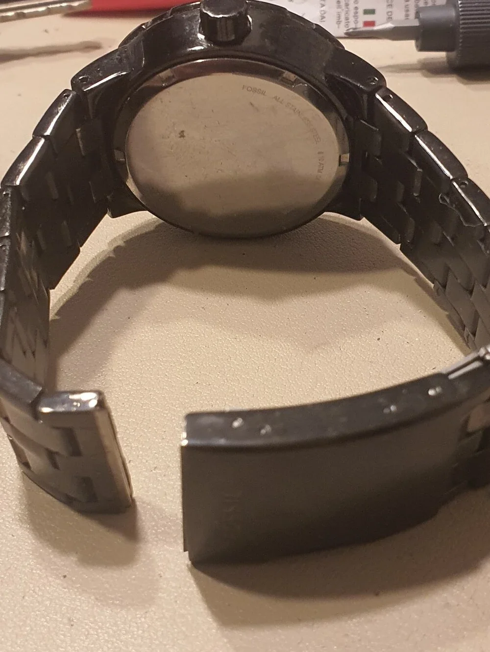 Fossil Black Stainless Steel Ford Logo Men's Watch For Band Repair